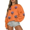 thumbnail image 1 of Halloween Sweatshirts for Women Sequin Ghost Pumpkin Sweatshirt Funny Spooky Season Shirt Sparkle Fall Pullover Tops, 1 of 10