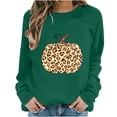 thumbnail image 1 of Halloween Sweatshirts for Women Yotami Crewneck Loose Long Sleeve Shirts for Holiday Cute Pumpkin Print Fall Clothes (Army Green, M), 1 of 4