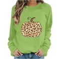thumbnail image 1 of Halloween Sweatshirts for Women Yotami Crewneck Loose Long Sleeve Shirts for Holiday Cute Pumpkin Print Fall Clothes (Green, M), 1 of 4
