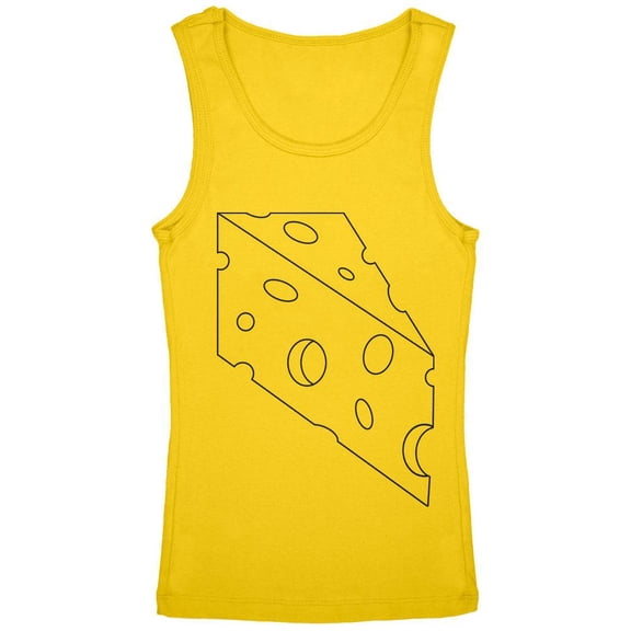 Halloween Swiss Cheese Food Costume Youth Girls Tank Top Yellow YMD