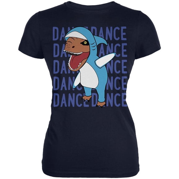 Halloween T-Rex Left Shark Costume Dance Juniors Soft T Shirt