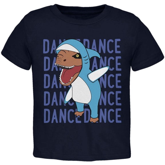 Halloween T-Rex Left Shark Costume Dance Toddler T Shirt Navy 2T