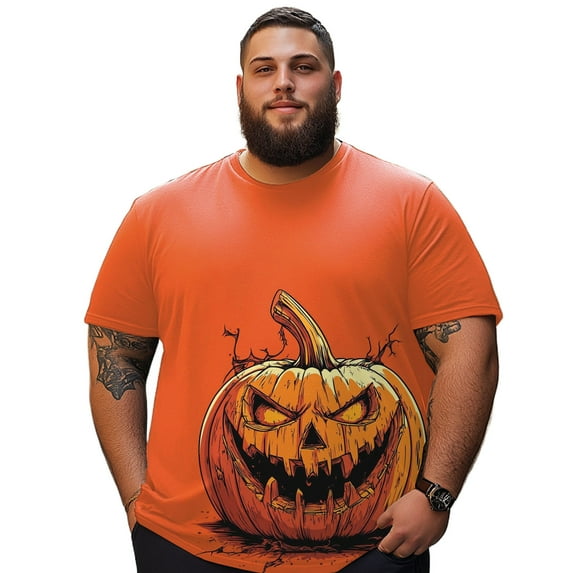 Halloween T Shirt Big & Tall Men Shirts Funny Graphic Short Sleeve Plus Size Tee Tshirts XLT T3 5DLV 015