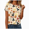 thumbnail image 1 of Halloween T Shirt For Women Short Sleeve T Shirt Printing Loose Top Spooky Season Tee Halloween Party, 1 of 9