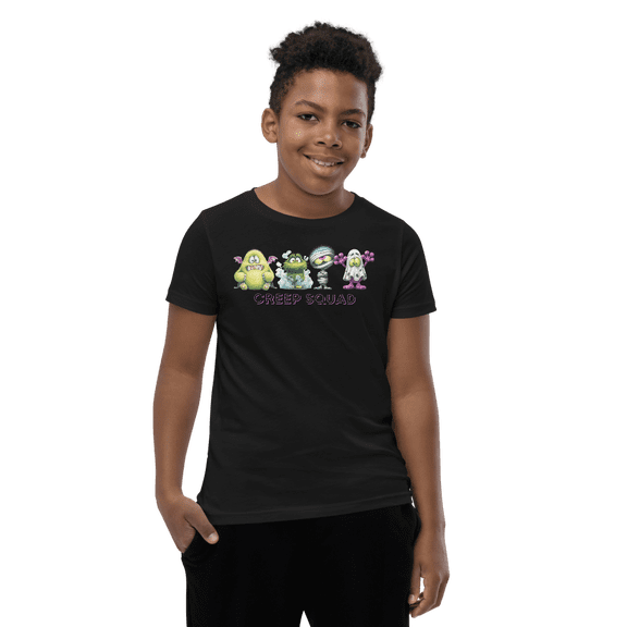 Halloween T-Shirt – Funny Monster “Creep Squad” Graphic Tee for Kids