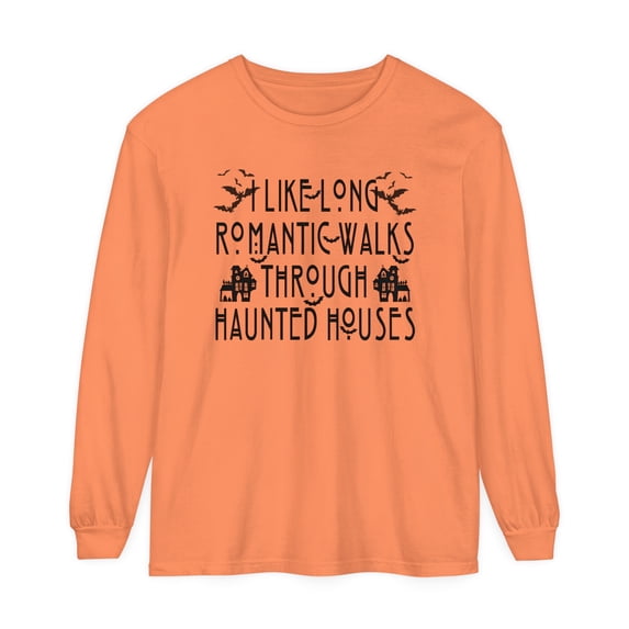 Halloween T-Shirt I Like Long Romantic Walks Through Haunted Houses