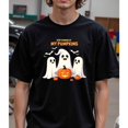 thumbnail image 1 of Halloween T-Shirt "Stop Staring at My Pumpkins" Ghost Jack-O-Lantern Graphic Tee Top Casual Black S-5XL, 1 of 5