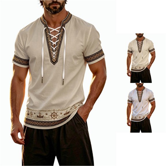 Halloween T Shirts for Men Shirts Short Sleeve Nautical Design Classic Collared Comfortable Breathable Casual Streetwear Loose Fit Top