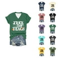 thumbnail image 1 of Halloween T Shirts for Women 2025 Trick Or Teach Funny Graphic Tees Short Sleeve V Neck Tshirt Womens T Shirts, 1 of 6