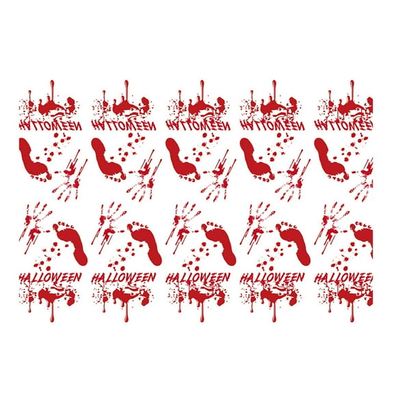 Halloween Table Cloth- Blood Handprints Rectangle Tablecloth - Scary Bloody Halloween Table Cover for Party Home Decor, Halloween Decorations,102 x 54in