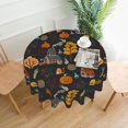 thumbnail image 1 of Halloween Table Cloth Round Table Cover Wrinkle Resistant Waterproof Tablecloth 60 Inch Washable for Kitchen Party Picnic Pumpkin4, 1 of 6
