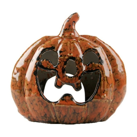 Halloween Table Decor, Jack O Lanterns Ceramic Pumpkin Votive Tealight Candle Holders, Halloween Decorations Indoor Party Mantel Coffe Table Centerpiece Decor Orange