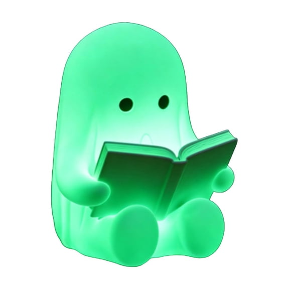 Halloween Table Decor Reading Book Ghost Figurines Cute Ghost Ornament Halloween Desk Decor Plastic Statue for Table Centerpieces Shelf Home Mantel Tabletop Desk Display Party Supply