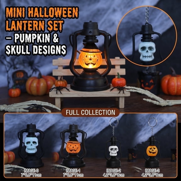Halloween Table Decorations, Glow in The Dark Halloween Decorations, Halloween Party Decorations, Battery Operated Lantern, Small Mini Jack-O-Lantern Pumpkin Handheld Light,