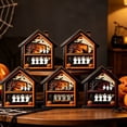 thumbnail image 1 of Halloween Table Decorations Pumpkin Ghost Haunted House Wooden Block Sign Halloween Tiered Tray Decor Centerpieces for Home Shelf Desk Mantel Tabletop Party Decor, 1 of 6