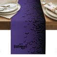 thumbnail image 1 of Halloween Table Runner - 120 Inch Long, Kitchen Dining Table Runner Dresser Scarves, Fall Horror Spooky Bats Gradient Black Purple Farmhouse Decor for Coffee Tables Wedding Party Banquet, 1 of 8