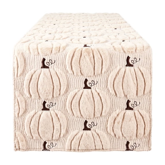 Halloween Table Runner - 1Pc Quilted Pumpkin Embroidery Tablecloth Party Dining Home Decor A