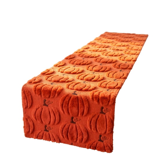 Halloween Table Runner - 1Pc Quilted Pumpkin Embroidery Tablecloth Party Dining Home Decor D