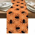 thumbnail image 1 of Halloween Table Runner - 36 Inch Long, Kitchen Dining Table Runner Dresser Scarves, Fall Black Spiderwebs Halloween Orange Webs Farmhouse Decor for Coffee Tables Wedding Party Banquet, 1 of 8