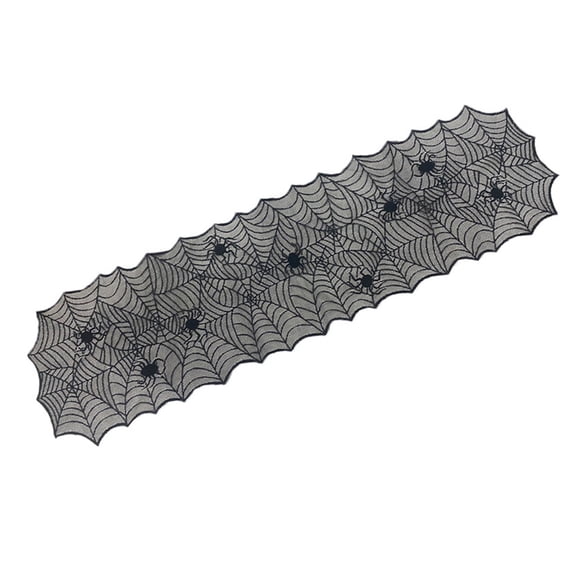 Halloween Table Runner, 64.217.7 In Spider Web Lace Table Flag, Halloween Party Supplies for Dining Table Home Decor