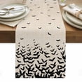 thumbnail image 1 of Halloween Table Runner - 72 Inch Long, Kitchen Dining Table Runner Dresser Scarves, Beige Rustic Horror Bat Spooky Halloween Farmhouse Decor for Coffee Tables Wedding Party Banquet, 1 of 8