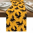 thumbnail image 1 of Halloween Table Runner - 72 Inch Long, Kitchen Dining Table Runner Dresser Scarves, Orange Farmhouse Crow Spooky Black Birds Farmhouse Decor for Coffee Tables Wedding Party Banquet, 1 of 8