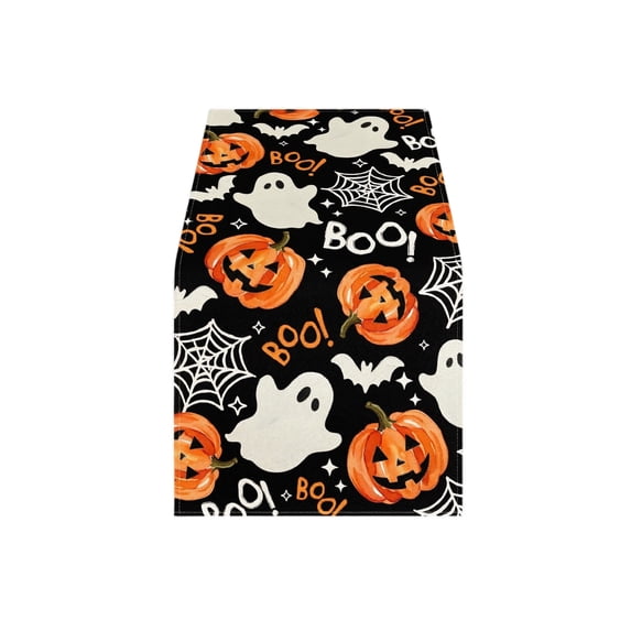 Halloween Table Runner, 72x13 Inch Linen Decorative Table Linen for Thanksgiving Dining Party Home Decor