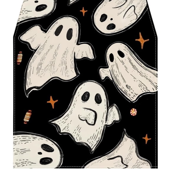 Halloween Table Runner, 72x13 Inch Linen Decorative Table Linen for Thanksgiving Dining Party Home Decor