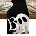 thumbnail image 1 of Halloween Table Runner - 90 Inch Long, Kitchen Dining Table Runner Dresser Scarves, Cartoon Funny Error Ghost Black Farmhouse Decor for Coffee Tables Wedding Party Banquet, 1 of 8