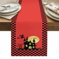 thumbnail image 1 of Halloween Table Runner - 90 Inch Long, Kitchen Dining Table Runner Dresser Scarves, Orange Horror Castle Evil Witch Full Moon Night Farmhouse Decor for Coffee Tables Wedding Party Banquet, 1 of 8