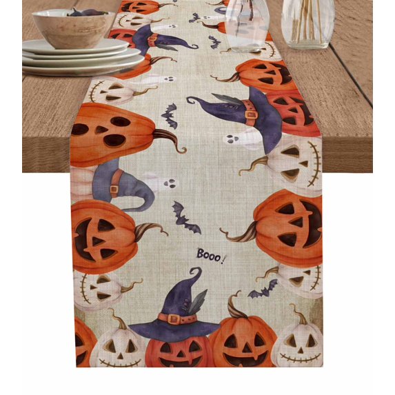 Foulard Halloween – Citrouille, Fantôme, Chauve-souris, Sorcière – Gris, Neuf