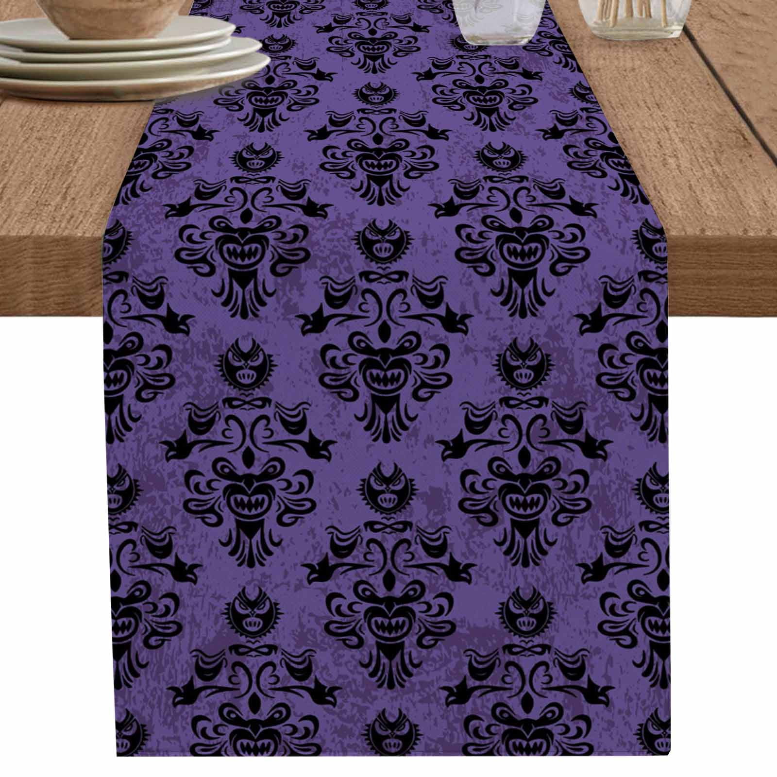 Halloween Table Runner 90 Inches Long for Dining Table Decor,Purple ...