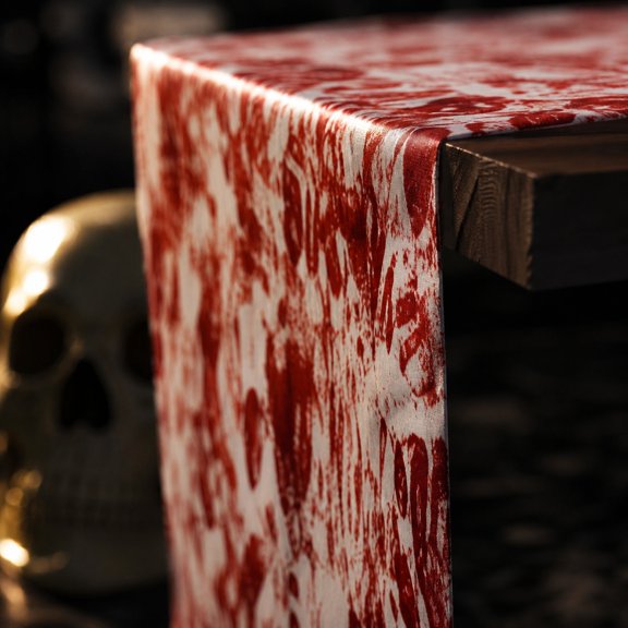Halloween Table Runner Blood Splatter Design Scary Horror Party Decor for House