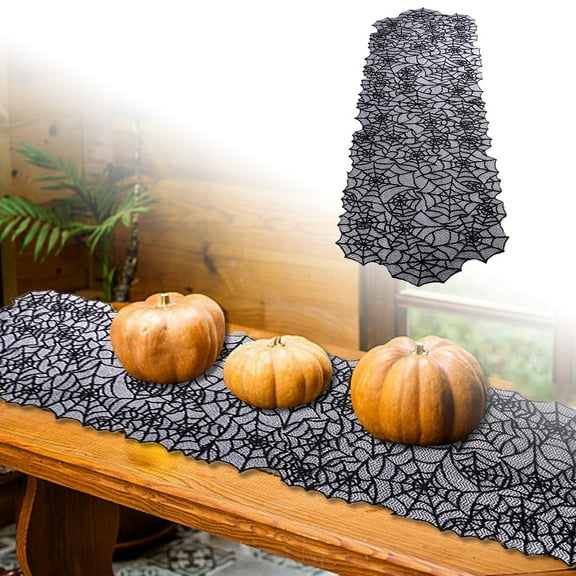 Halloween Table Runner Decorative Lace Table Runner Suitable For Party Restaurant Decoration Holiday Festival Polyester Home Table 84 Inches Table 108 Inches Long Wide Table Bridal Shower End Table