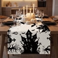 thumbnail image 1 of Halloween Table Runner Ghost Pumpkin Printed Decor, Spooky Holiday Dining Table Cover Linen Fabric Party Decoration, Halloween Kitchen Home Decor Runner for Fall Party, 1 of 9