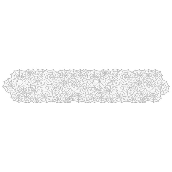 Halloween Table Runner - White Lace Spider Web Table Runners for Halloween Decor,Vivid Polyester Spider Web Table Runner for Halloween Masquerade Party Dinner Table Decoration 13X72 Inch