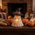thumbnail image 1 of Halloween Table Spooky Home Decor, Exquisite Witch Hat Ghost Candle Holder with Stylish Edges Fade-Proof Resin for Halloween Parties, Porch Decor, Haunted Mansion Decor, 1 of 6
