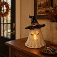 thumbnail image 1 of Halloween Table Spooky Home Decor, Exquisite Witch Hat Ghost Candle Holder with Stylish Edges Fade-Proof Resin for Halloween Parties, Porch Decor, Haunted Mansion Decor, 1 of 6