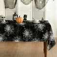 thumbnail image 1 of Halloween Tablecloth 52×70 Inch Rectangular, Black Cobweb Washable Table Cover for Party Picnic Dinner Decor, 1 of 6