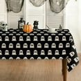 thumbnail image 1 of Halloween Tablecloth 60×102 Inch Rectangular, Cute Ghost Black Washable Table Cover for Party Picnic Dinner Decor, 1 of 6