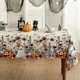 thumbnail image 1 of Halloween Tablecloth 60×120 Inch Rectangular, Bat Ghost Pumpkin Flower Washable Seasonal Table Cover for Party Picnic Dinner Decor, 1 of 6