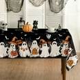 thumbnail image 1 of Halloween Tablecloth 60×84 Inch Rectangular, Black Bat Ghost Pumpkin Spider Cobweb Washable Seasonal Table Cover for Party Picnic Dinner Decor, 1 of 6