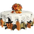 thumbnail image 1 of Halloween Tablecloth 60 Inch Festival Decoration Pumpkin Skull Round Table Cover Anti-Wrinkle Waterproof Wipeable Tablecover for Kitchen Home Dining Party Decor, 1 of 6