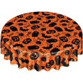 thumbnail image 1 of Halloween Tablecloth 60 Inch Round Spider Web and Pumpkin Table Cloth Ghost Washable Polyester Tablecloths for Holiday Dinner Room Picnic Indoor Outdoor Halloween Party Decorations, 1 of 6