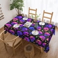 thumbnail image 1 of Halloween Tablecloth 60 X 84 Inch Rectangular, Bright Skulls with Glowing Stars Washable Table Cover for Party Picnic Dinner Decor - Halloween Decorations, 1 of 6