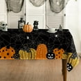 thumbnail image 1 of Halloween Tablecloth 60x104 Inch Rectangular, Jack-O-Lantern Pumpkin Cobweb Scary Themed Washable Table Cover for Party Picnic Dinner Decor, 1 of 6