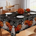 thumbnail image 1 of Halloween Tablecloth 60x120 Inch Rectangular, Jack-O-Lantern Ghost Spider Home Decorations Waterproof Table Cover Halloween Decor Scallop Edge Table Cloth Indoor Outdoor Party Decorations, 1 of 6