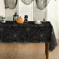 thumbnail image 1 of Halloween Tablecloth 60x84 Inch Rectangular, Cobweb Black Washable Table Cover for Party Picnic Dinner Decor, 1 of 6