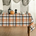 thumbnail image 1 of Halloween Tablecloth 60x84 Inch Rectangular, Fall Orange Buffalo Plaid Washable Table Cover for Party Picnic Dinner Decor, 1 of 6