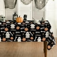 thumbnail image 1 of Halloween Tablecloth 60x84 Inch Rectangular, Ghost Pumpkin Black Washable Table Cover for Party Picnic Dinner Decor, 1 of 6
